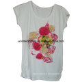 Pantalla de calidad superior Impreso Cotton Custom Lady T Tee Shirt